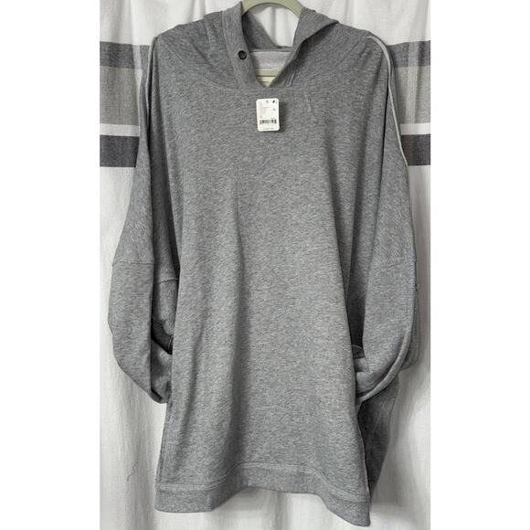 NWT Free People We the Free Hoodie Oversized Grey Size XL *No Drawstring* - Picture 2 of 14